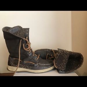 Pair of chocolate Sperry boots